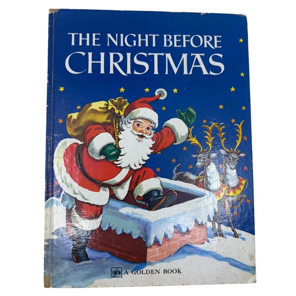 Golden Books Other - Golden Books The Night Before Christmas Kids OS Blue Fair Vintage 1978 Printing